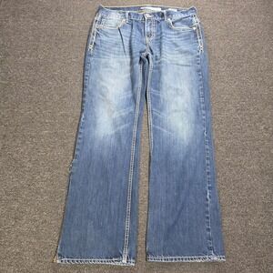 BKE Carter Jeans Mens 34R Blue Relaxed Straight Leg Denim Contrast Stitch 3814